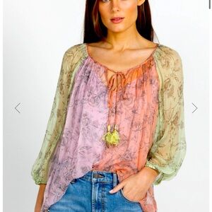 Johnny was silk Serena peasant blouse